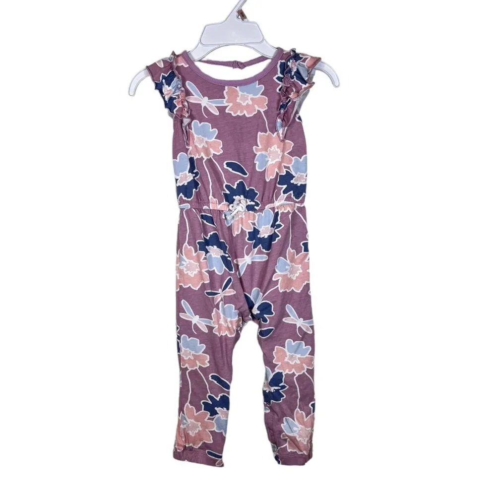 Child of‎ Mine by Carter's Sz 24 M Jumper Purple Floral Multicolor Snaps Romper